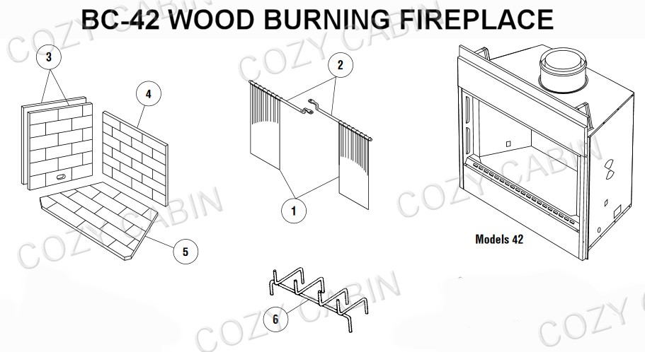WOOD BURNING FIREPLACE (BC-42) #BC-42